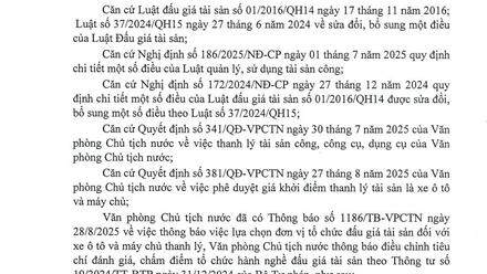 Thông báo Về việc điều chỉnh tiêu chí đánh giá, chấm điểm tổ chức hành nghề đấu giá tài sản