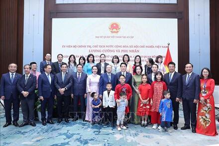 Chủ tịch nước gặp mặt cán bộ Đại sứ quán và cộng đồng người Việt Nam tại Ai Cập