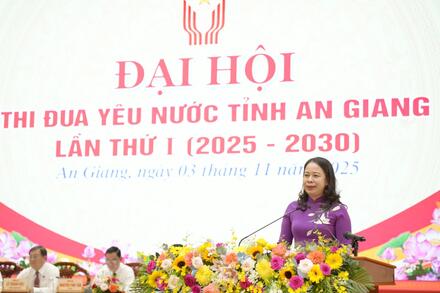 Phó Chủ tịch nước Võ Thị Ánh Xuân dự Đại hội thi đua yêu nước tỉnh An Giang