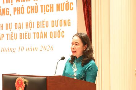 Phó Chủ tịch nước Võ Thị Ánh Xuân tiếp Đoàn đại biểu dự Đại hội biểu dương các mô hình học tập tiêu biểu toàn quốc