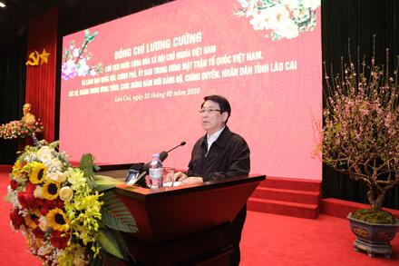 Chủ tịch nước Lương Cường thăm chúc Tết Đảng bộ, chính quyền, nhân dân tỉnh Lào Cai