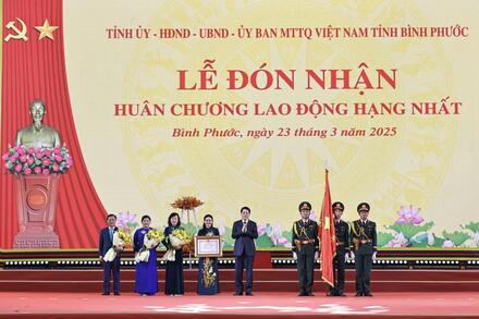 Chủ tịch nước Lương Cường dự Lễ kỷ niệm 50 năm Ngày Giải phóng tỉnh Bình Phước