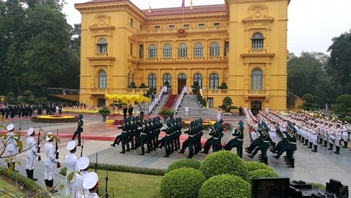 Toàn cảnh lễ đón Nhà vua và Hoàng hậu Nhật Bản tại Phủ chủ tịch ảnh 2